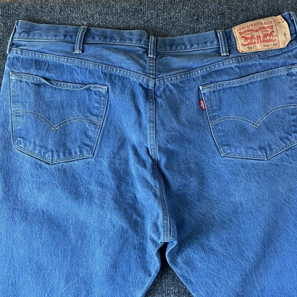 Levi's 501 Button Fly Jeans Men's 43x28 Blue Denim Straight Fit Mexico‎ - Picture 7 of 12